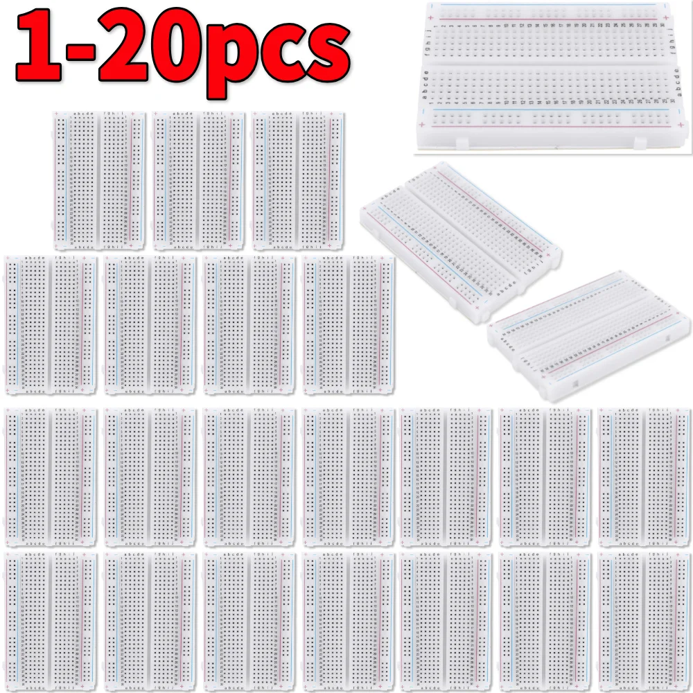 Diy Electronics Breadboard - 1-20pcs 400 Tie Points Solderless PCB