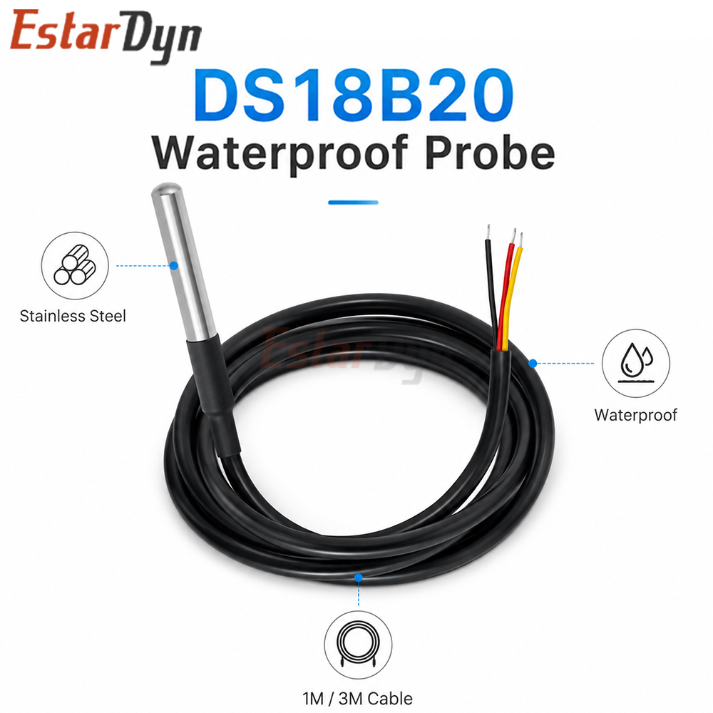 Ds18B20 Temperature Sensor - Estardyn DS18B20 Waterproof Digital Temperature Sensor