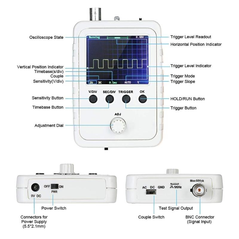 Oscilloscope Dso Mini - Portable TFT Digital Mini Oscilloscope with