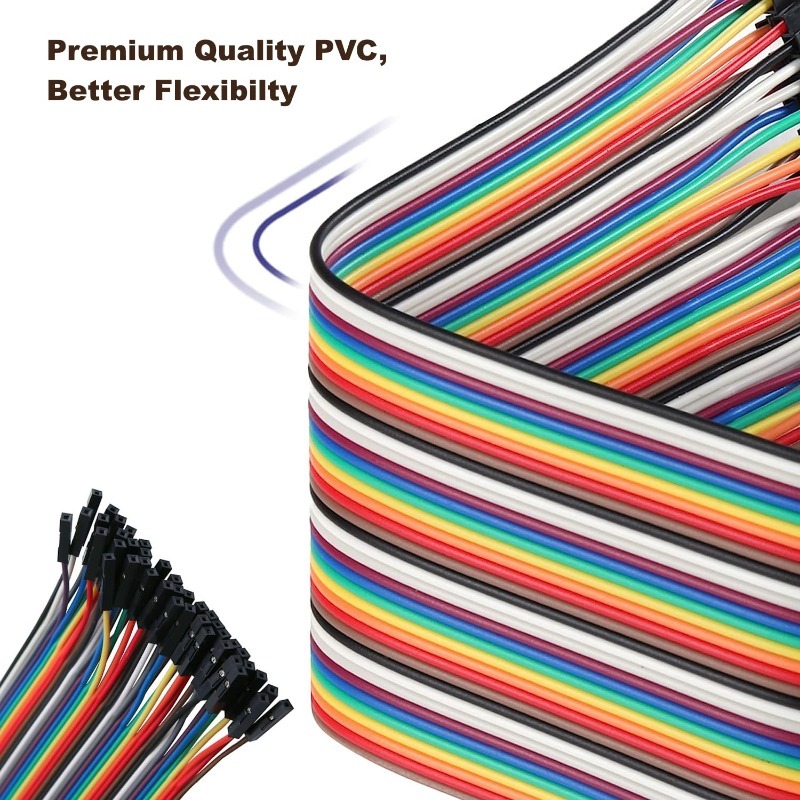 40Pin Dupont Cable Ribbon Jump - огляд і ціна Diy Electronics Breadboard