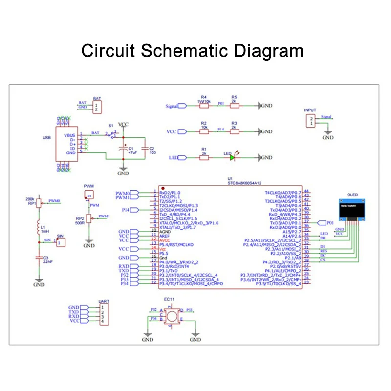 STC8K8A Microcontroller Kit DI - огляд і ціна Oscilloscope Dso Mini