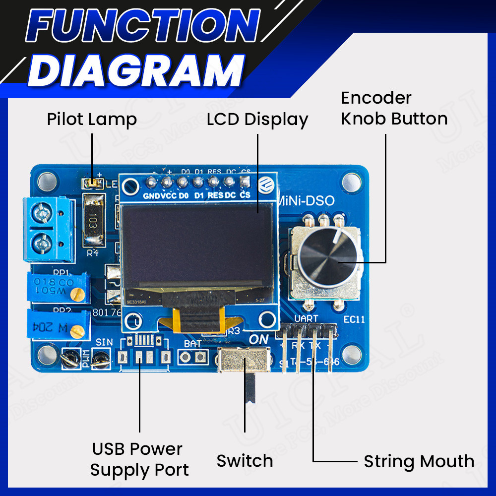 DIY Mini Digital Oscilloscope  - огляд і ціна Oscilloscope Dso Mini