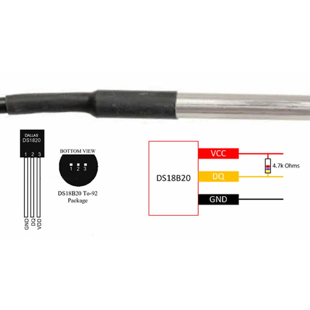 DS18B20 Temperature Probe 1m 2 - огляд і ціна Ds18B20 Temperature Sensor