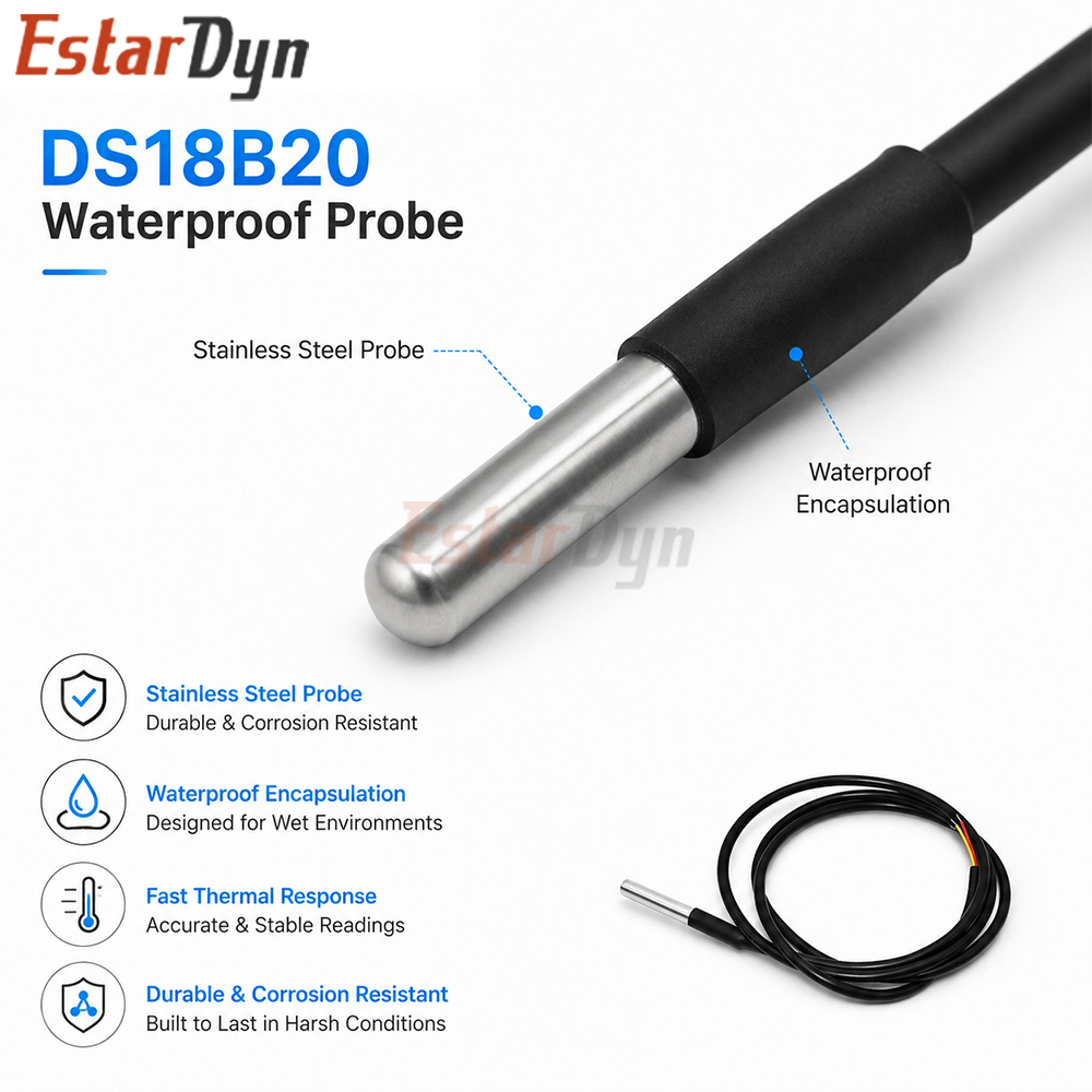 Estardyn DS18B20 Waterproof Di - огляд і ціна Ds18B20 Temperature Sensor