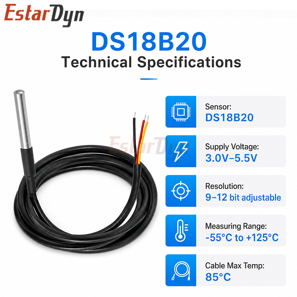 Estardyn DS18B20 Waterproof Di - огляд і ціна Ds18B20 Temperature Sensor