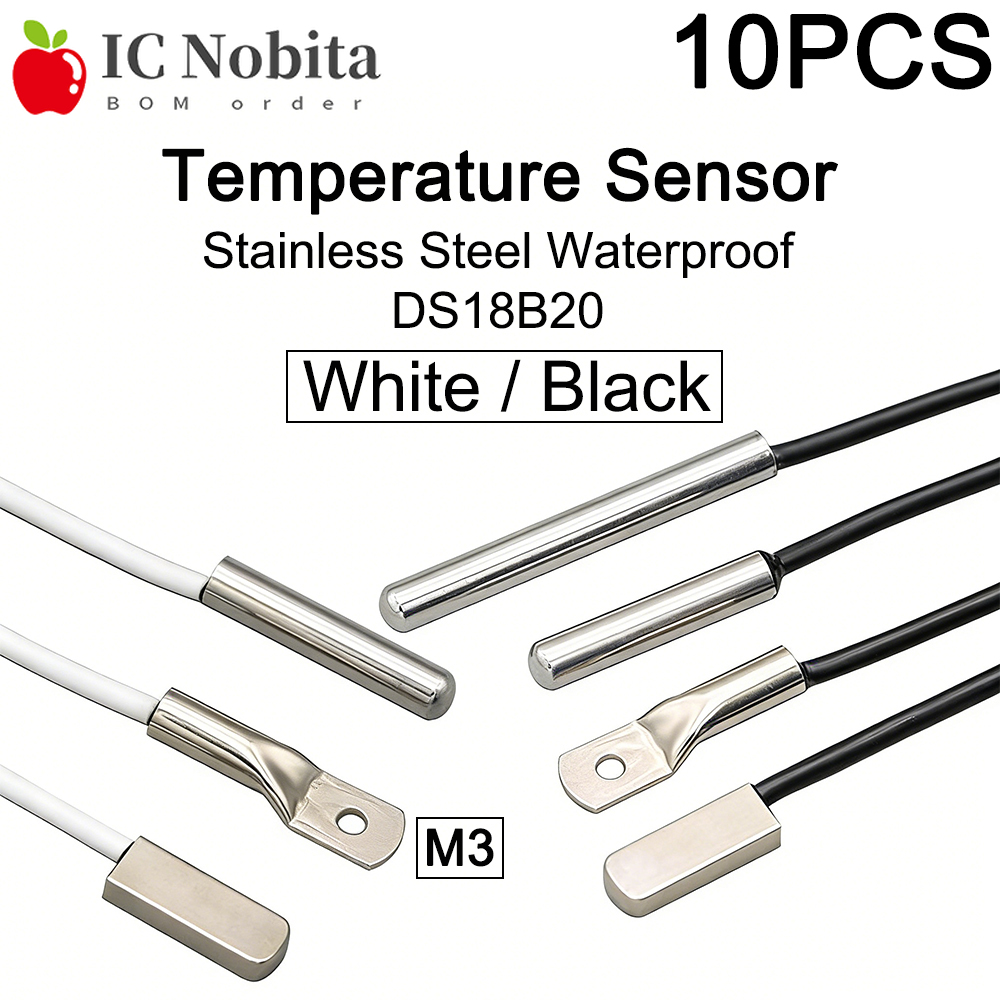 10PCS DS18B20 Stainless Steel  - огляд і ціна Ds18B20 Temperature Sensor