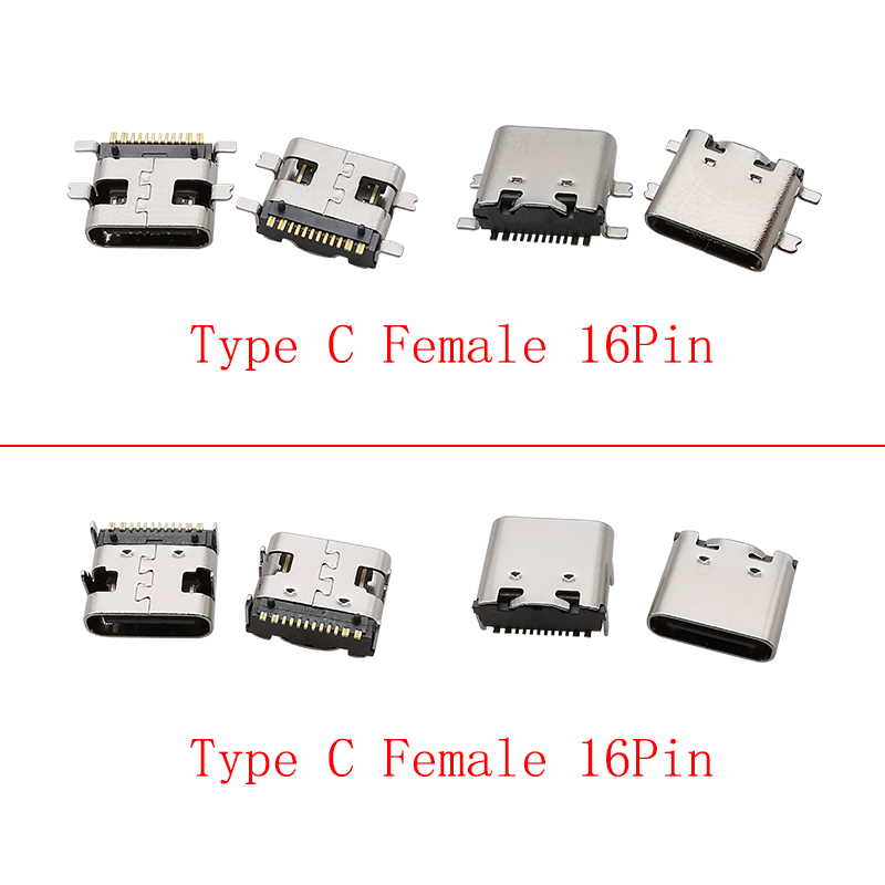 10Pcs USB Type C Female 16 Pin - огляд і ціна Smd Solder Paste
