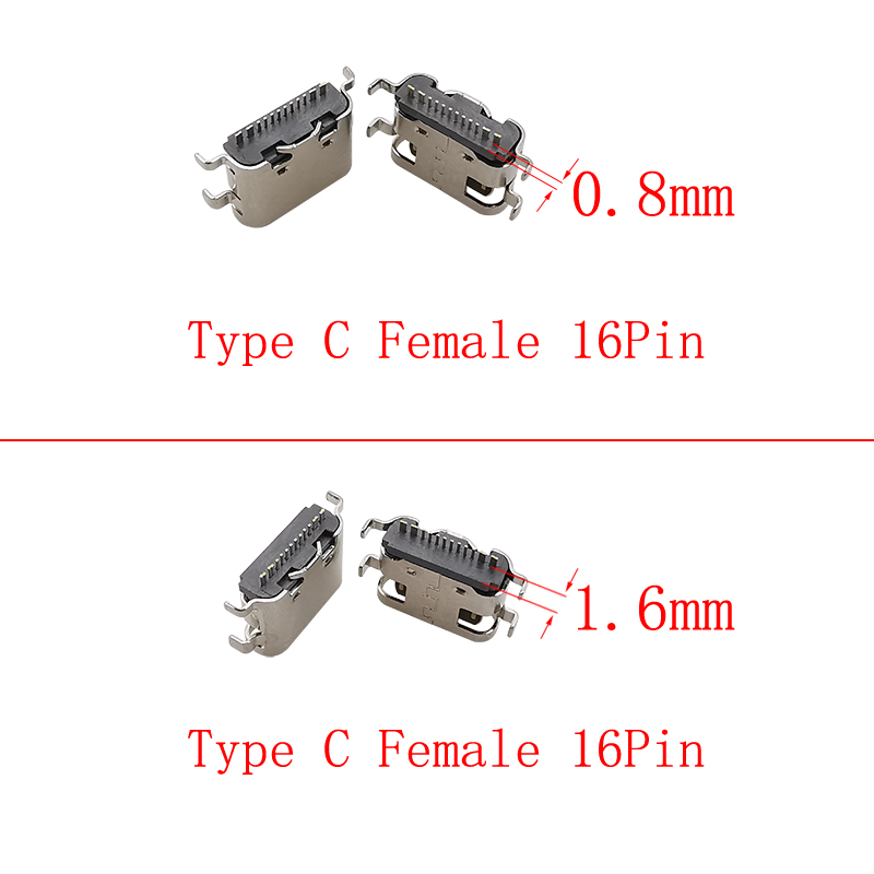 10Pcs USB Type C Female 16 Pin - огляд і ціна Smd Solder Paste