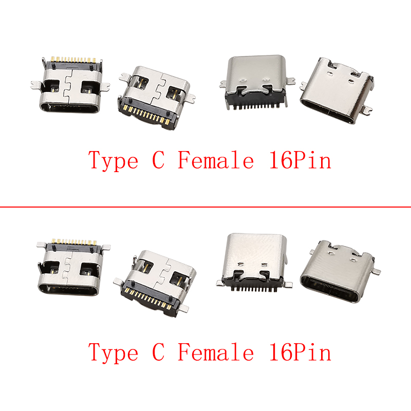 10Pcs USB Type C Female 16 Pin - огляд і ціна Smd Solder Paste