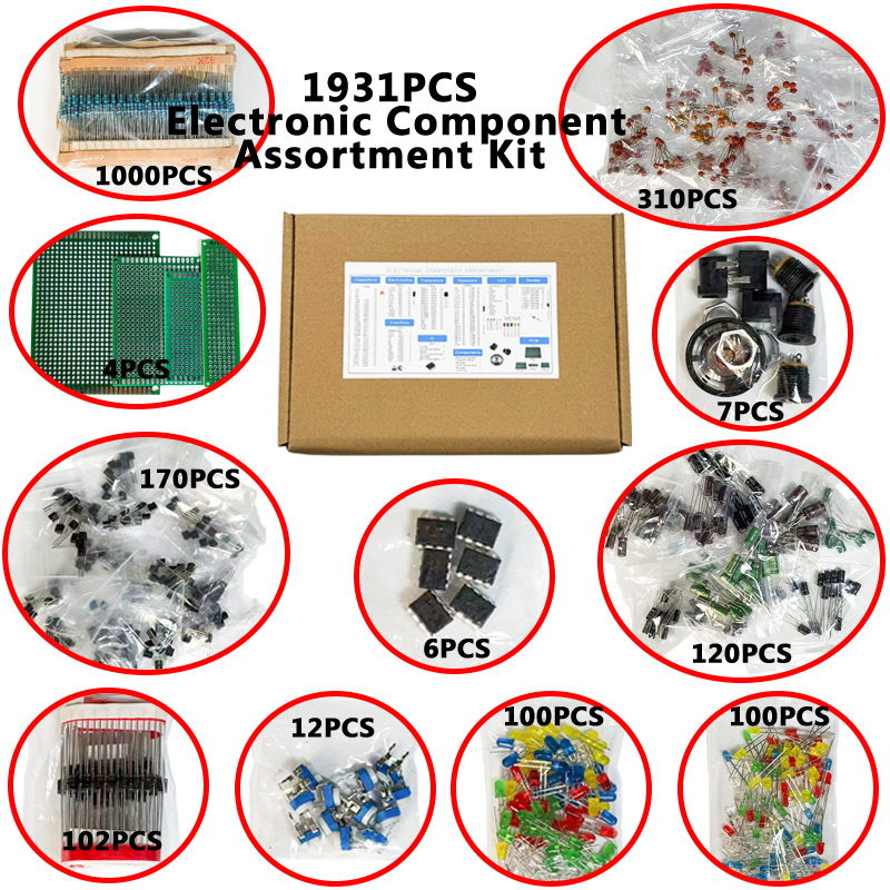 1900PCS Electronic Component K - огляд і ціна Diy Electronics Components Kit