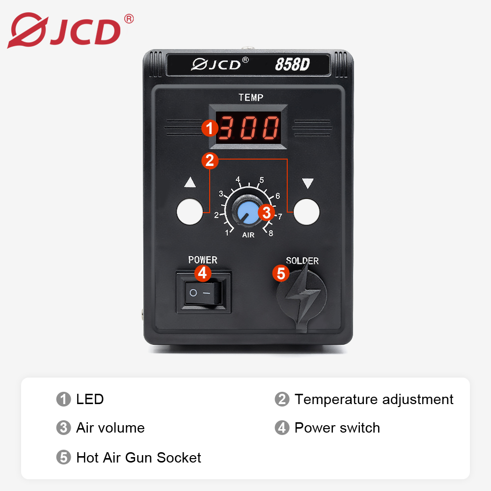 JCD Hot Air Gun 858D 700W BGA  - огляд і ціна Smd Solder Paste